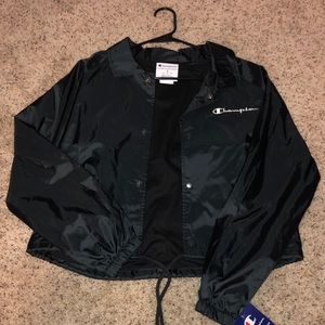 Champion wind breaker with draw string bottom